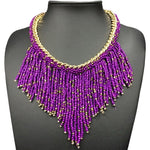 Collier Africain En Perle violet