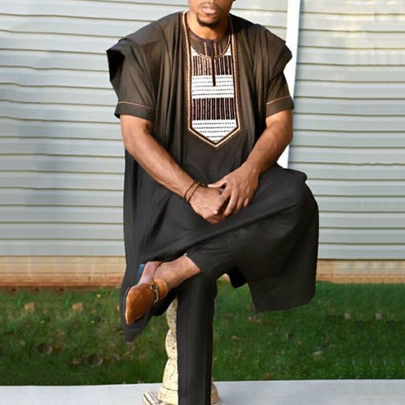 African Clothing Mini Grand Boubou Homme Chemise Homme