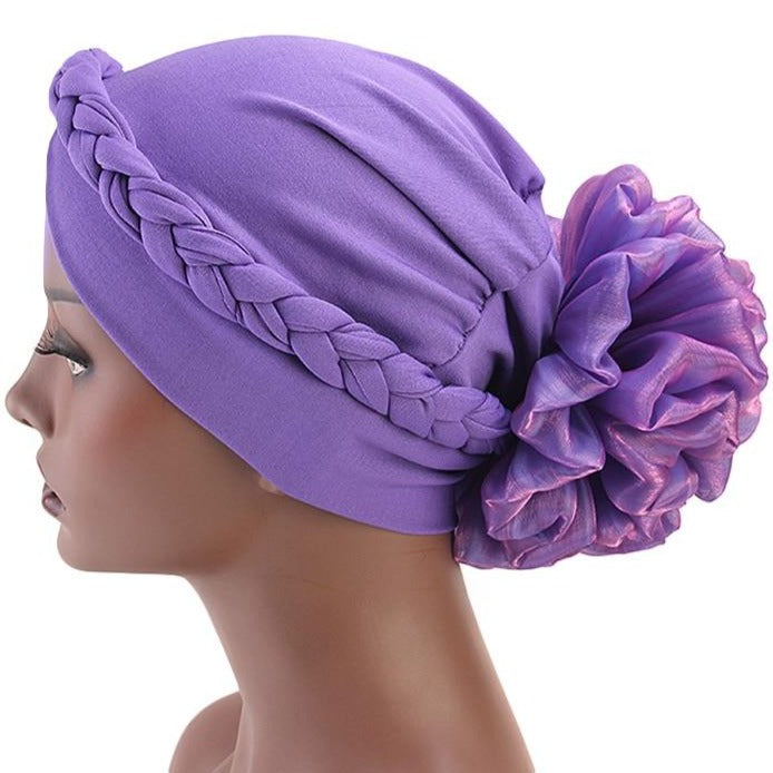Turban Africain Multicouche Avec Motif Fleur - Foulard élégant Pour Mariage, Cérémonie Ou Sortie Chic