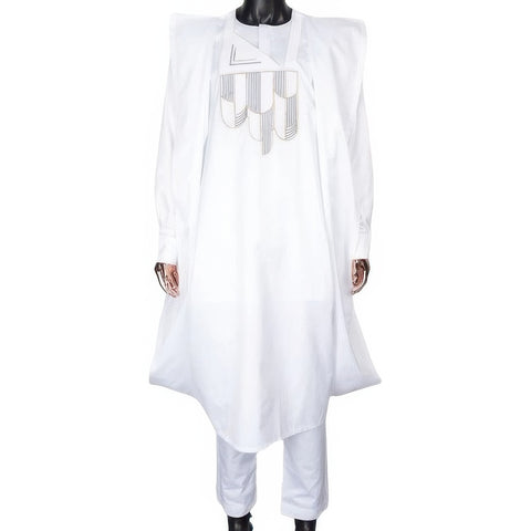 Boubou Africain Blanc Homme