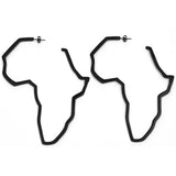 Boucles D'Oreilles Carte Afrique Créoles Noires