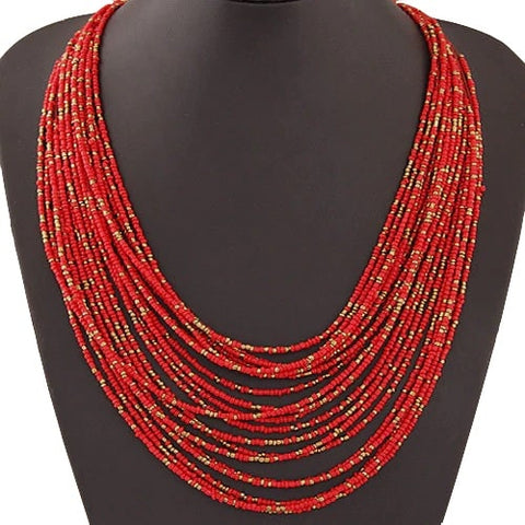 Collier Africain Rouge