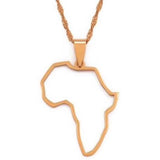 Collier Continent Africain Pas Cher Or Rose