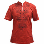 Chemise Africaine Homme Col Mao Rouge