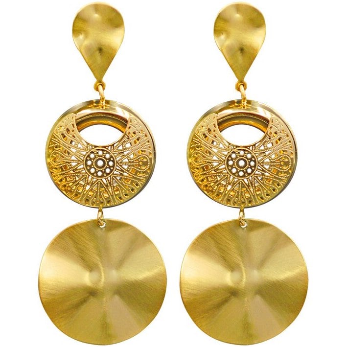 Boucles D'oreilles Agapé Thadée – Triangles Dorés, Bijoux Ethnique Femmes