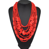 Collier Africain Perles Rouges