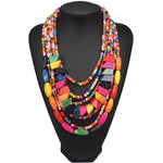 Collier Africain Perles Multicolores