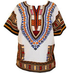 chemise africaine homme orange blanc