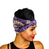 Turban Africain Pour Cheveux violet