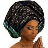Foulard Femme Cheveux Africains noir vert