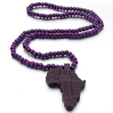 Collier en Bois Africain violet