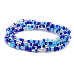 bracelet ventre africain bleu
