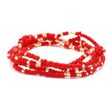 bracelet ventre africain rouge