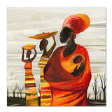 Tableau Femme Africaine et Enfant Orange