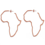 Boucles D'Oreilles Carte Afrique Créoles Rosées