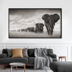 Peinture Éléphant Paysage Africain