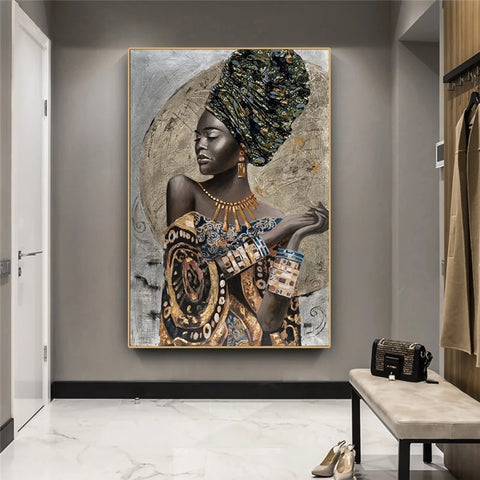 Tableau Femme Africaine Bijoux