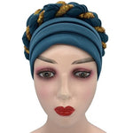 Turban Africain Femme Bleu