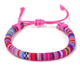 bracelet africain laine rose