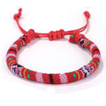 bracelet africain laine rouge