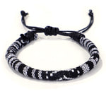 bracelet africain laine noir