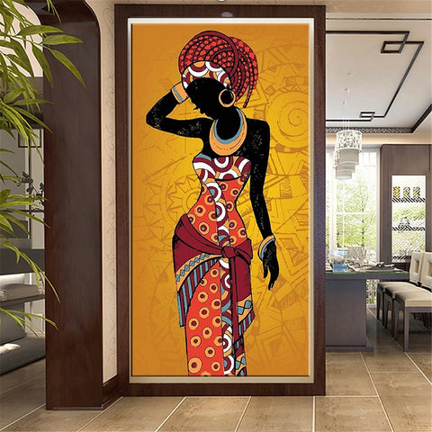 Tableau Art Africain Silhouette Femme