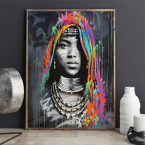 tableau pop art femme africaine