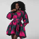 Robe Africaine Pagne Rose