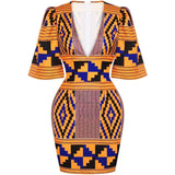 robe africaine wax courte motifs