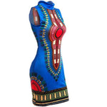robe de soiree africaine courte bleu